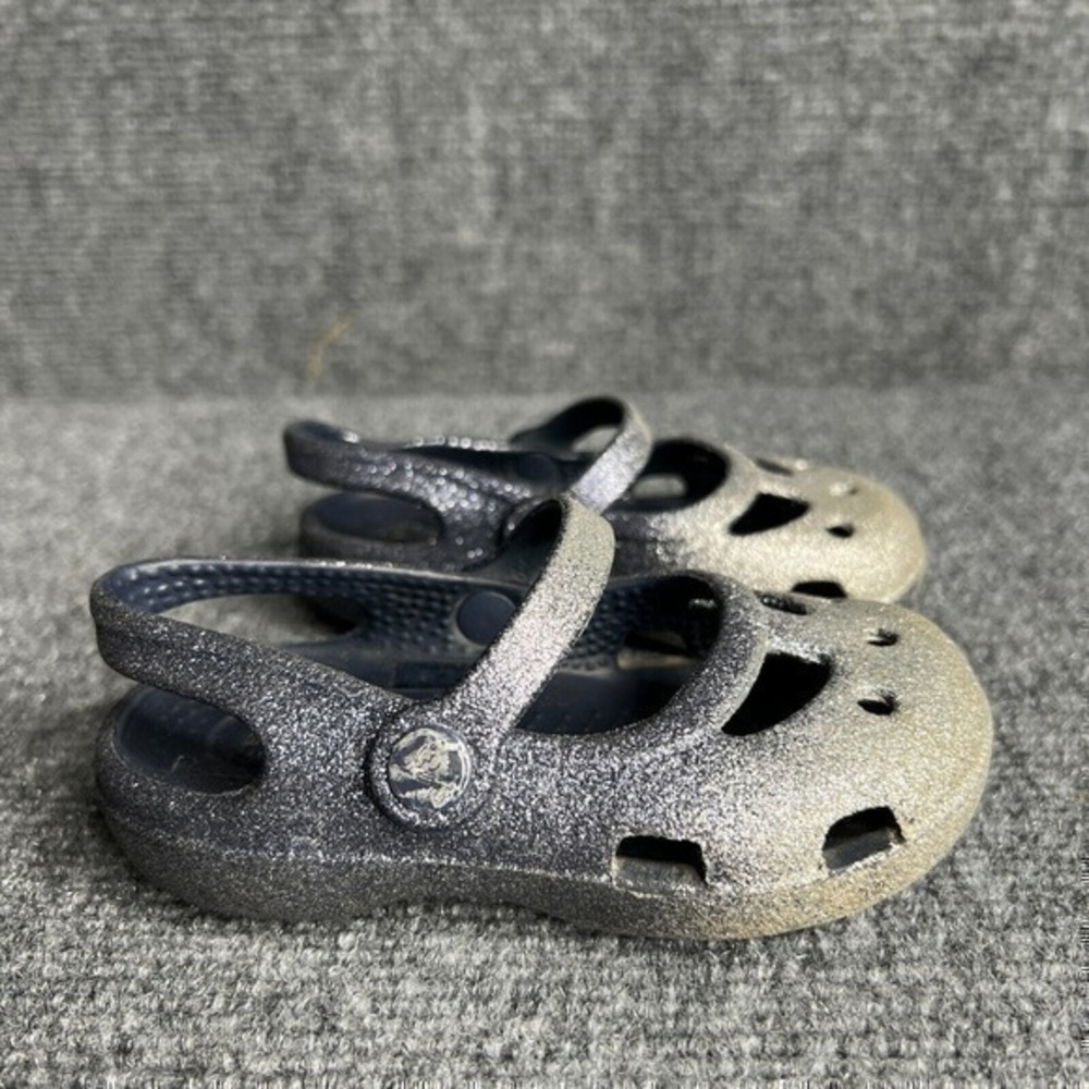 Crocs Shayna Glitter Mary Jane Shoes Navy Blue Ombre Girls Toddler 6 Slip On